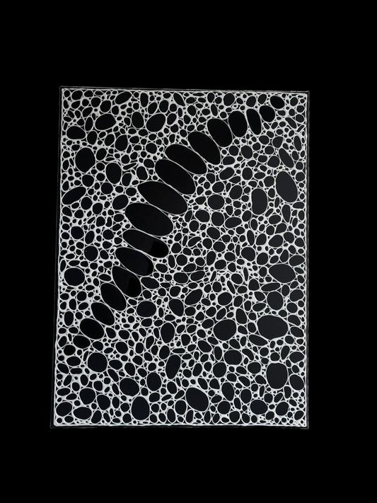 Resin Leinwand „Bubble Grid“ – 60×90 cm